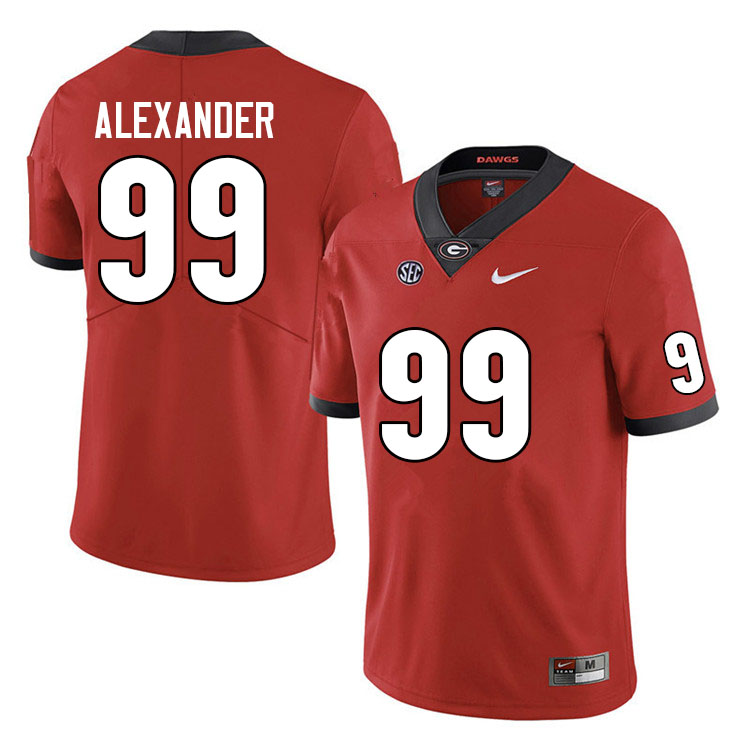 Men #99 Bear Alexander Georgia Bulldogs College Football Jerseys Sale-Red Anniversary